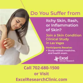 We are now conducting research studies for Skin Conditions such as itchy skin, inflammation and many more at our Las Vegas site. Space is limited. Receive compensation for time and travel.
#SkinConditions #SkinRash #Inflammation #ClinicalResearchStudy