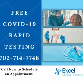 We are now offering Free Rapid COVID-19 Testing at our Las Vegas location. Get a free COVID-19 rapid test today! Call now to schedule your appointment. #RapidTesting #Covid-19 #ClinicalResearch #LasVegas