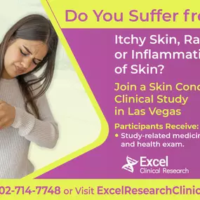 Join a clinical research study in Las Vegas. We are now conducting research studies for the following conditions: Skin Conditions, COVID-19, Diabetes, Hot Flash, and many more.