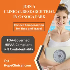 Join a clinical research trial in Canoga Park and gain exclusive access to advanced medication. You will be reimbursed for your time and travel costs. Space is limited. Call 818-696-4058 to find out if you qualify.