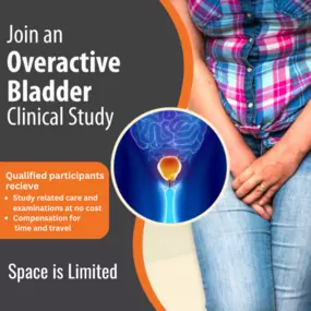 We are now offering an Overactive Bladder Clinical Study at our Canoga Park site. Gain access to study-related medicines and extensive lab reports. You will be compensated for time & Travel. Space is Limited.
#OveractiveBladder #ClinicalStudy #CanogaPark