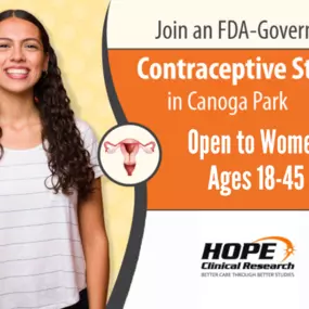 Join a contraceptive treatment clinical study in Canoga Park. Open to women ages 18-35. Space is limited.
#Contraceptive #ClinicalStudy #CanogaPark #LosAngeles