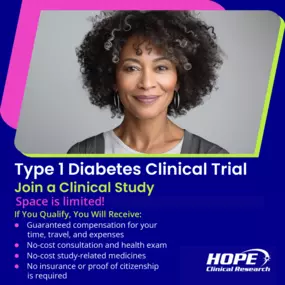 Join our Type 1 Diabetes Clinical Research Trial and receive a no-cost medical exam and access to the latest investigational medications available. Space is limited!
#Type1Diabetes #Diabetes #ClinicalResearch #Insulin