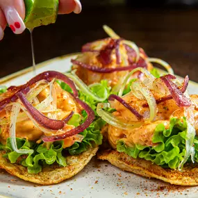 Deep South Shrimp Cocktail Tostadas