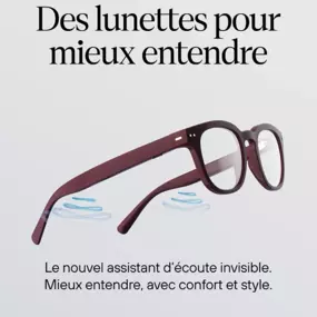 Venez découvrir notre nouvel assistant d'écoute invisible. 
Nous vous proposons de prendre un rendez-vous pour un essai personnalisé de nos  lunettes Nuance Audio.
https://www.generale-optique.com/prendre-rendez-vous/what?storeId=270