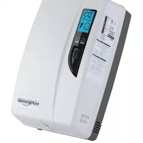 Designed for ease of installation and maintenance, the GeneralAire® steam humidifier 5500 protects your family and home by providing constant humidity levels. One model is all you need for 115V or 230V power supply; regular or low water conductivity. Install the most sophisticated technology in the market for homes up to 5,500 square feet. Includes installation kit and a 5-Year Warranty.