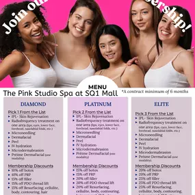 The Pink Studio Spa Monthly Membership