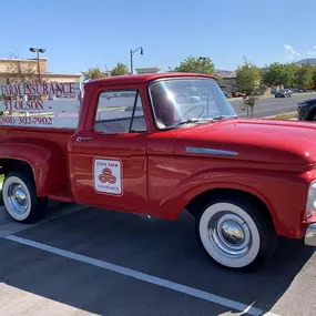 Rolling back in time with this vintage beauty parked outside the office. A classic touch to modern insurance services.