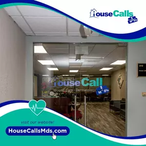 House Call MD's wound care main entrance doors at headquarters offices in Maitland Florida