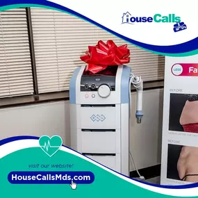 House Call MD's  Emsculpt machine at headquarters offices in Maitland Florida