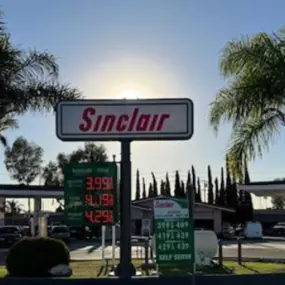 Sinclair gas station fueling island