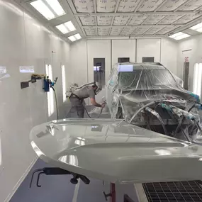 Tom & Eds' Autobody of Schererville in Merrillville – Paint Booth in Progress at Tom & Eds' Autobody of Schererville.