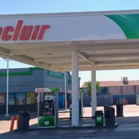 Sinclair gas station fueling island