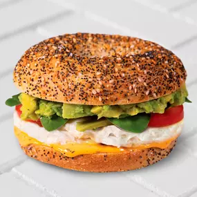 Manhattan Bagel Avocado Egg White Breakfast Sandwich