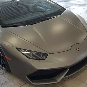 Grey Lamborghini after a satin paint protection film!