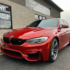 Red BMW M3 after a ceramic coating