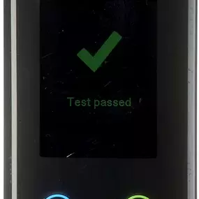 The ignition interlock device confirms a successful test, allowing the driver to operate the vehicle.