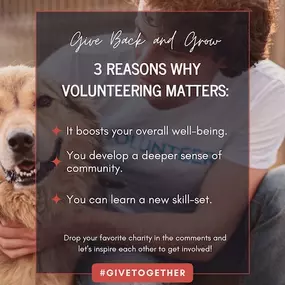 National Volunteer Week is here! 
Giving back isn’t just about helping others—it’s about growing, connecting, and making a real impact. Whether it’s mentoring, supporting a local shelter, or lending a hand at a food bank, every act of service matters!
- Volunteering helps you:
- Boost overall well-being
- Build a deeper sense of community
- Develop new skills
Drop your favorite charity in the comments and let’s inspire each other to give back!
