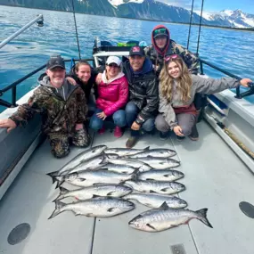 Salmon fishing charter in Seward, AK with more happy customers!