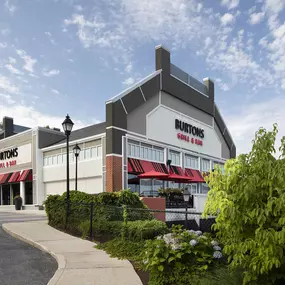 Exterior view of Burtons Grill in North Andover, MA.