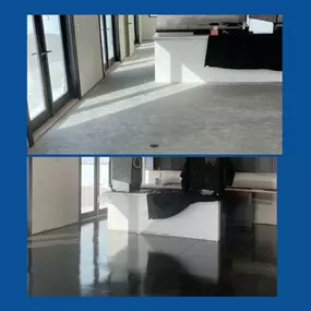 Our stain and seal makes your indoor concrete really SHINE! Call today for your free estimate!