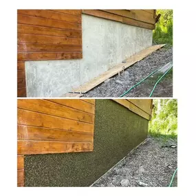 Pssst...your foundation is showing! We can even overlay your ugly concrete vertical areas with our gorgeous PebbleKoat! Call today for your free estimate!