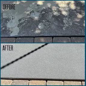 Splotchy and ugly to stunning and durable! Call us today to transform your concrete to a thing of beauty!