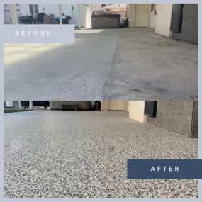 Upgrade your old ugly concrete with our PebbleKoat surface and enjoy maintenance free beauty!