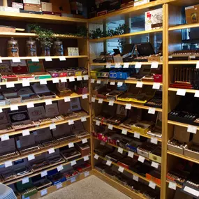 Gigantic walk-in humidor with the finest cigars.