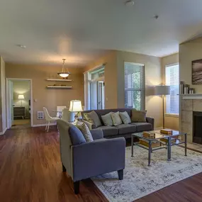 Living Area With Fireplace