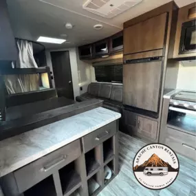 The inside of one of our rentals here at Apache Canyon Rentals.  We rent RV's, travel trailers, side by sides and more.