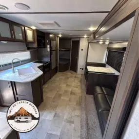 The inside of one of our rentals here at Apache Canyon Rentals.  We rent RV's, travel trailers, side by sides and more.