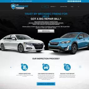 Responsive website designed by Chandler Web Design Agency for a mobile pre-purchase car inspection service, showcasing convenience and trust at first glance.