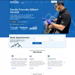 Bright, patient-friendly homepage for a family dental practice designed by Chandler Web Design Agency.