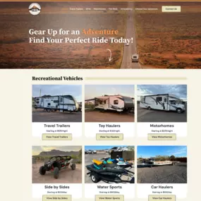Detailed listing page for a Class C RV with 360° interior tour and availability calendar.