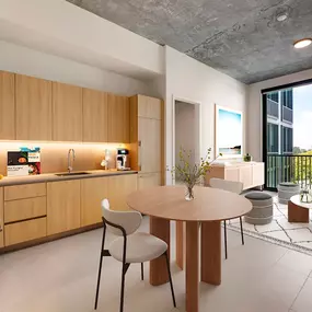 Living room and kitchen