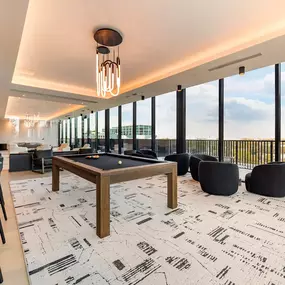 Game room with pool table