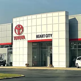 exterior photo of Heart City Toyota dealership in Elkhart, IN