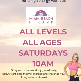 Join Miami Beach Fit Camp at the #Normandy Fountain Saturdays in February for a high energy #workout! Bring your friends and enjoy a full body, bodyweight class that will energize and challenge you! Bring water and a mat. All Levels, All Ages, Saturdays at 10AM.