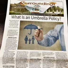 Great article by the DPA! A Personal Liability Umbrella policy is one of the most important policies you can carry. It keeps your money in your pocket in the event of an injury due to a car wreck or if somebody gets hurt on your property. They are very inexpensive for the amount of coverage you get. Shoot me a message if you have questions! #markridenstatefarm 
#likeagoodneighborstatefarmisthere