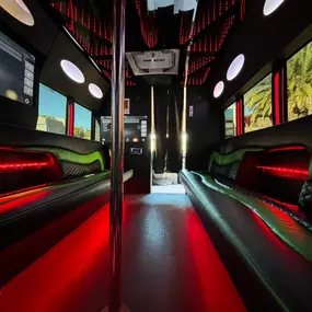 Las Vegas Party Bus 20-24 Passenger Party Bus with dance pole and state of the art sound, video and lighting.