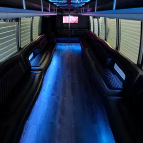 Las Vegas Party Bus 30 Passenger Double Up with dance pole and state of the art sound and lighting.