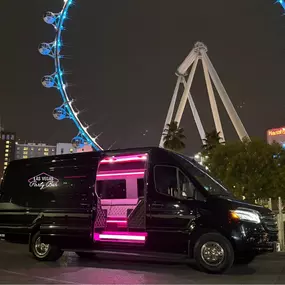 Las Vegas Party Bus 12 Passenger Luxury Sprinter with state of the art sound and lighting.