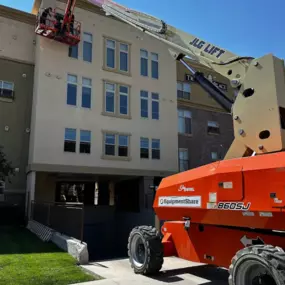 Dryer Vent Cleaning with Crane