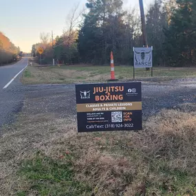 Our sign at our front entrance off of Wallace Lake Road