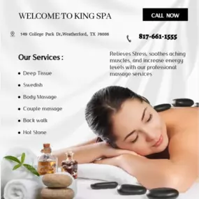 Asian Body Massage helps to relax the entire body, increases circulation of the blood and 
treats emotion, mind and spirit.