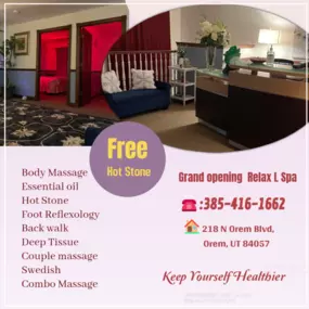 Our traditional full body massage in Orem, UT 
includes a combination of different massage therapies like 
Swedish Massage, Deep Tissue,  Sports Massage,  Hot Oil Massage
at reasonable prices.