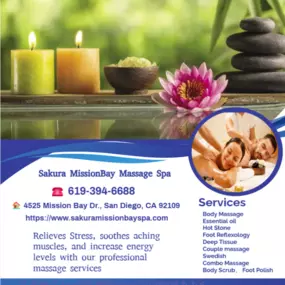 Our traditional full body massage in San Diego, CA  
includes a combination of different massage therapies like 
Swedish Massage, Deep Tissue,  Sports Massage,  Hot Oil Massage
at reasonable prices.