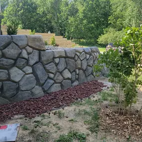 Hand Carved Retaining Wall in Fort Wayne Indiana