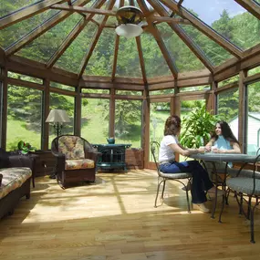 Victorian Sunroom friends enjoying tea